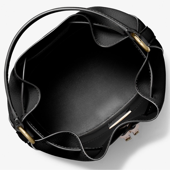 MICHAEL KORS 
Reed Medium Pebbled Leather Belted Bucket Messenger Satchel Crossb - Picture 11 of 16